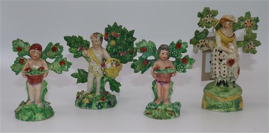 Four early 19th century pearlware figures